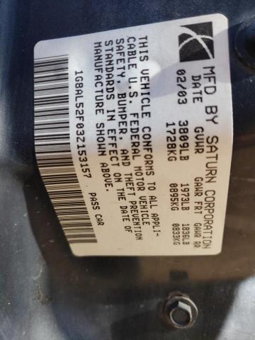 1G8AJ52F23Z150248 - 2003 SATURN ION LEVEL 2 蓝色 照片 12