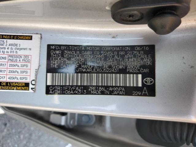 JTNKARJEXGJ522431 - 2016 TOYOTA SCION IM 银色 照片 12