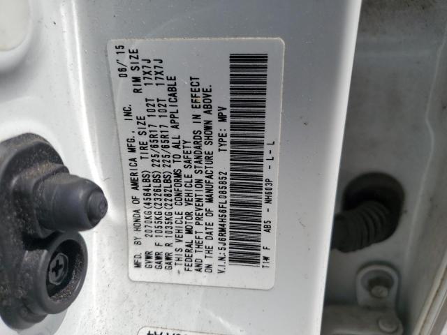 5J6RM4H56FL085852 - 2015 HONDA CR-V EX თეთრი ფოტო 14