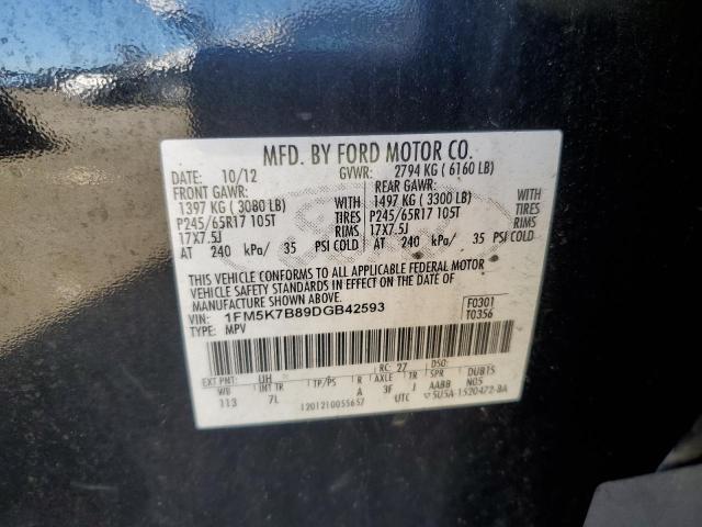 1FM5K7B89DGB42593 - 2013 FORD EXPLORER CHARCOAL photo 13