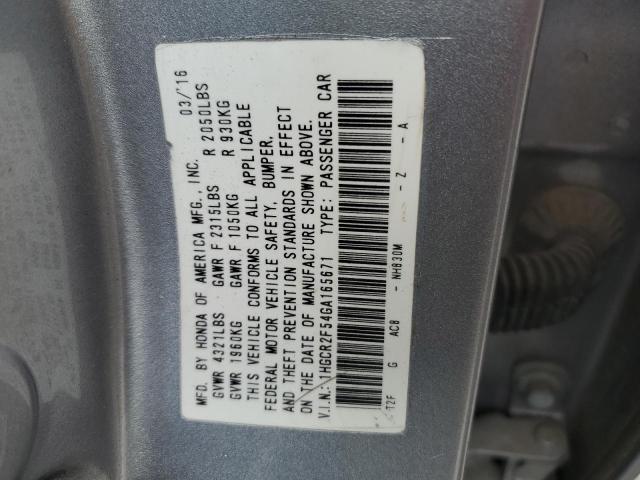 1HGCR2F54GA165671 - 2016 HONDA ACCORD SPORT 银色 照片 12