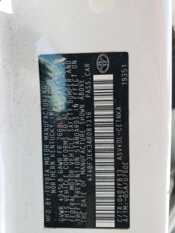 4T4BF3EK3AR081316 - 2010 TOYOTA CAMRY BASE Ağ foto 12