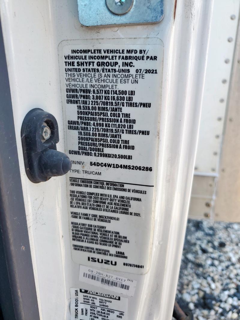 54DC4W1D4MS206286 - 2021 ISUZU NPR HD WHITE photo 13