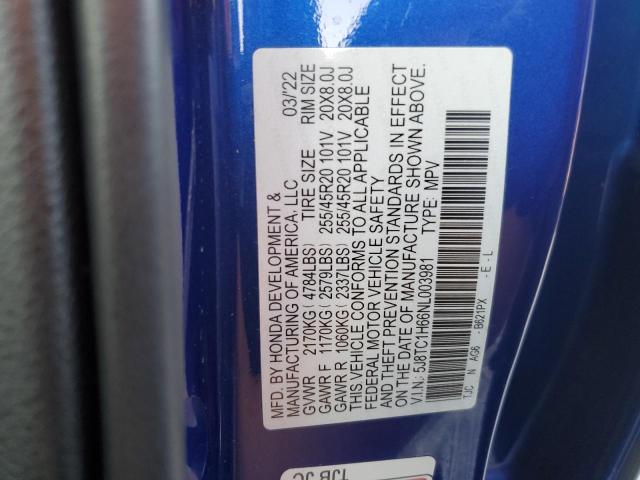 5J8TC1H66NL003981 - 2022 ACURA RDX A-SPEC BLUE photo 12