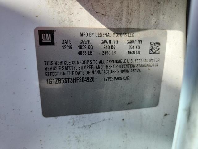 1G1ZB5ST3HF204928 - 2017 CHEVROLET MALIBU LS 白色 照片 12