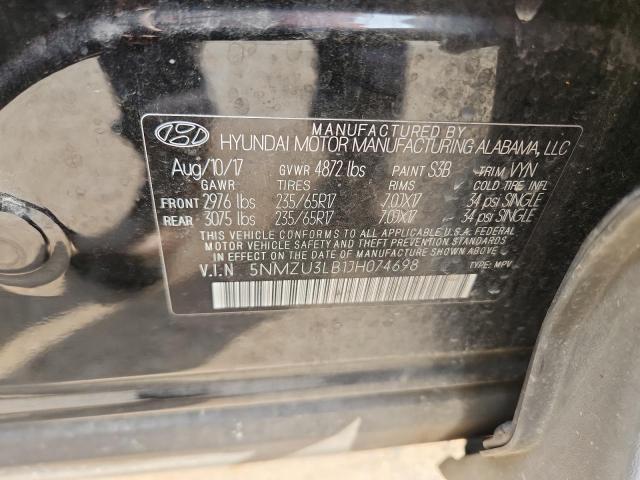 5NMZU3LB1JH074698 - 2018 HYUNDAI SANTA FE S შავი ფოტო 14