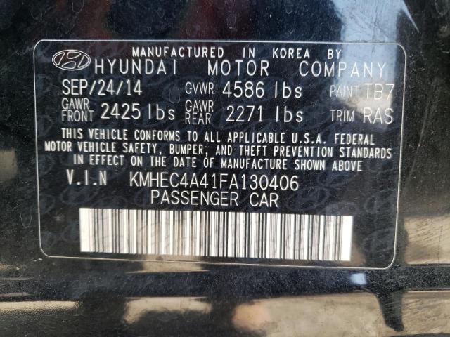 KMHEC4A41FA130406 - 2015 HYUNDAI SONATA HYBRID BLACK photo 12