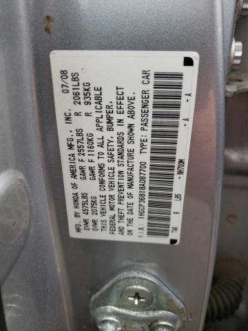 1HGCP36818A087700 - 2008 HONDA ACCORD EXL SILVER photo 13