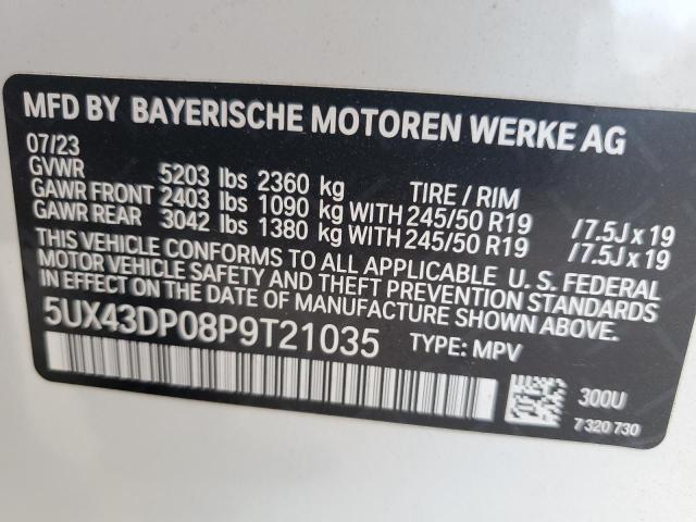 5UX43DP08P9T21035 - 2023 BMW X3 SDRIVE30I WHITE photo 13