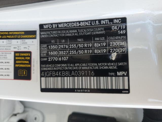 4JGFB4KB8LA039116 - 2020 MERCEDES-BENZ GLE 350 4MATIC WHITE photo 13