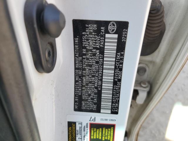 4T1BF1FK9GU215817 - 2016 TOYOTA CAMRY LE WHITE photo 13