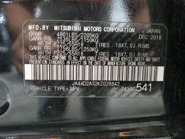 JA4AD2A32KZ028842 - 2019 MITSUBISHI OUTLANDER ES Czarny zdjęcie 13