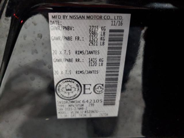 5N1DR2MM3HC642105 - 2017 NISSAN PATHFINDER S Qara foto 13