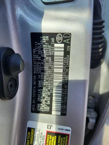 2T1BU4EE6BC740637 - 2011 TOYOTA COROLLA BASE فضي صورة 12