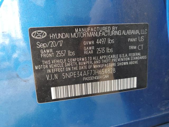 5NPE34AF7JH654828 - 2018 HYUNDAI SONATA SPORT Niebieski zdjęcie 12