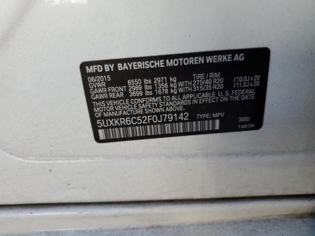 5UXKR6C52F0J79142 - 2015 BMW X5 XDRIVE50I WHITE photo 13