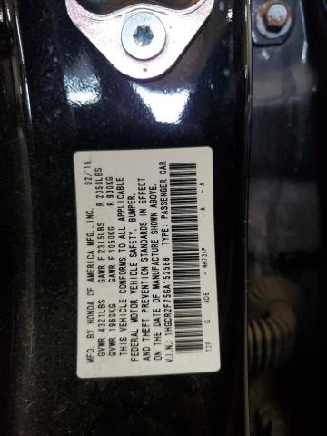 1HGCR2F75GA152588 - 2016 HONDA ACCORD EX BLACK photo 12