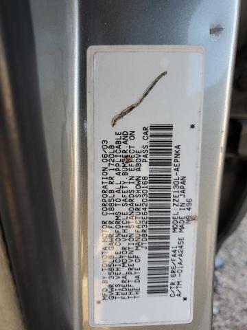 JTDBR32E642030168 - 2004 TOYOTA COROLLA CE GRAY photo 13