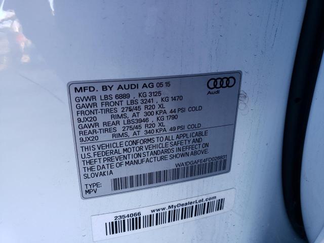 WA1DGAFE4FD026831 - 2015 AUDI Q7 PRESTIGE WHITE photo 12