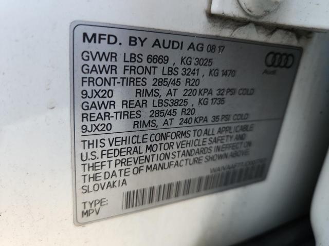 WA1VAAF77JD007707 - 2018 AUDI Q7 PRESTIGE WHITE photo 13