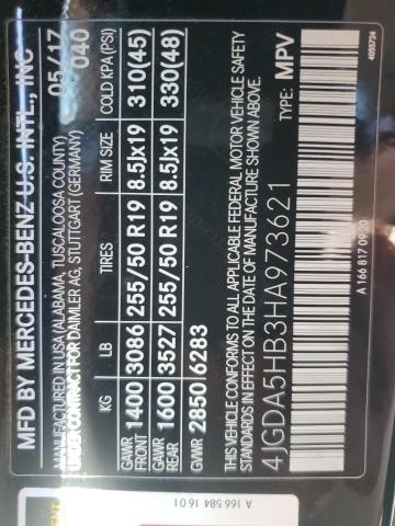 4JGDA5HB3HA973621 - 2017 MERCEDES-BENZ GLE 350 4MATIC BLACK photo 13