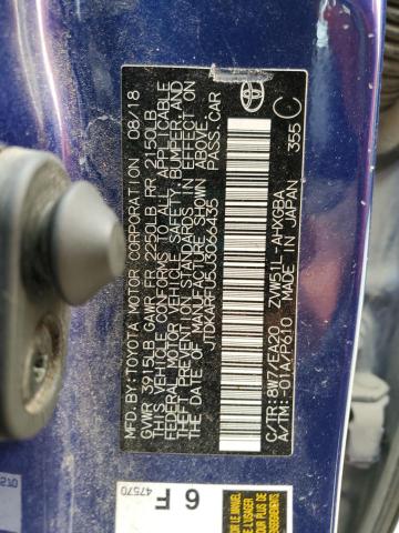 JTDKARFU5J3066435 - 2018 TOYOTA PRIUS 蓝色 照片 14