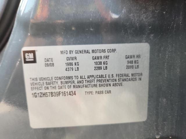 1G1ZH57B39F161434 - 2009 CHEVROLET MALIBU 1LT GRAY photo 12