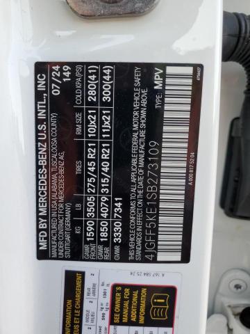 4JGFF5KE1SB273109 - 2025 MERCEDES-BENZ GLS 450 4MATIC WHITE photo 13