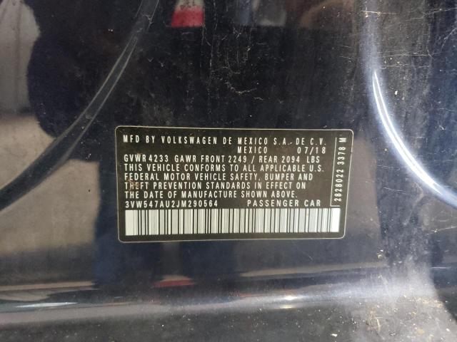 3VW547AU2JM290564 - 2018 VOLKSWAGEN GTI S BLUE photo 12