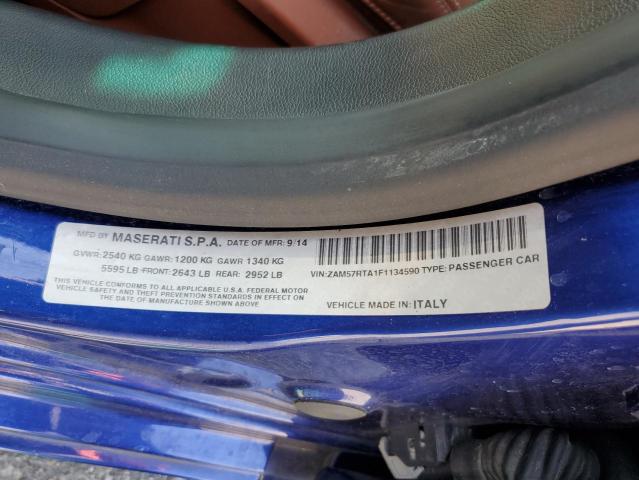 ZAM57RTA1F1134590 - 2015 MASERATI GHIBLI S 蓝色 照片 12