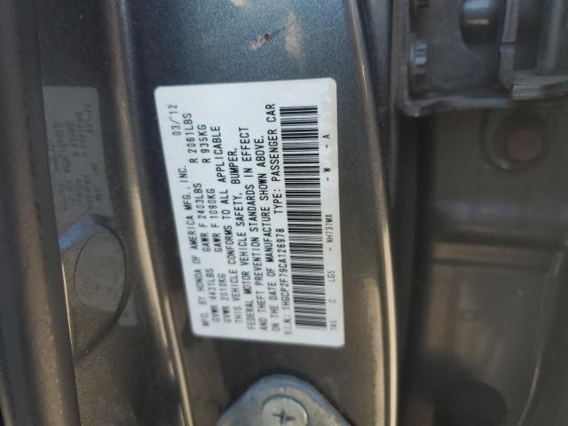 1HGCP2F79CA126978 - 2012 HONDA ACCORD EX GRAY photo 12
