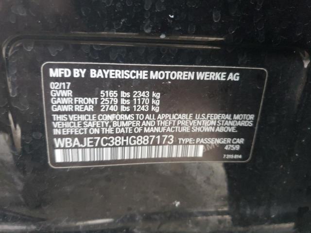 WBAJE7C38HG887173 - 2017 BMW 540 XI BLACK photo 13