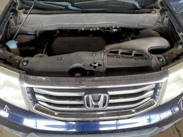 5FNYF3H58DB005246 - 2013 HONDA PILOT EXL ლურჯი ფოტო 12
