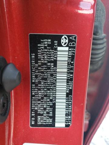 5YFBURHE5JP836539 - 2018 TOYOTA COROLLA L 勃艮第红 照片 12