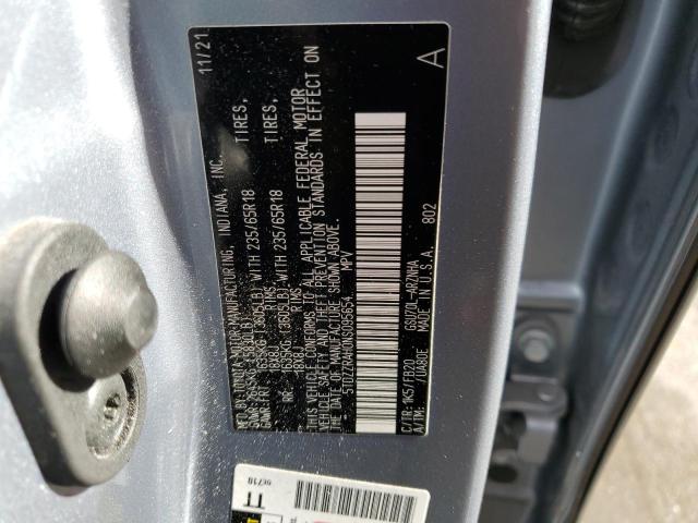 5TDZZRAH0NS095654 - 2022 TOYOTA HIGHLANDER L GRAY photo 13