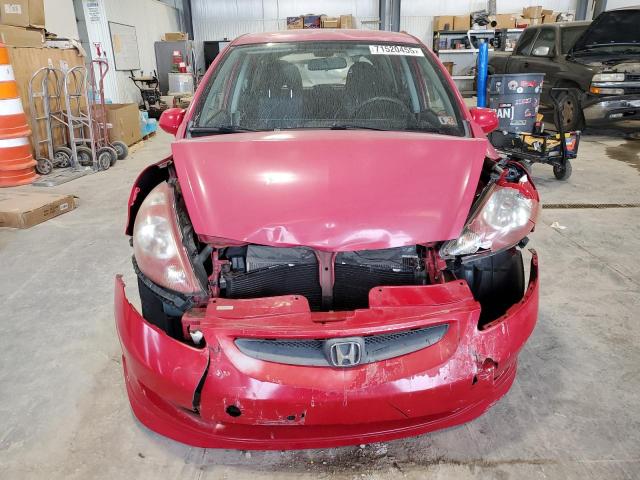 JHMGD38687S042037 - 2007 HONDA FIT S RED photo 5