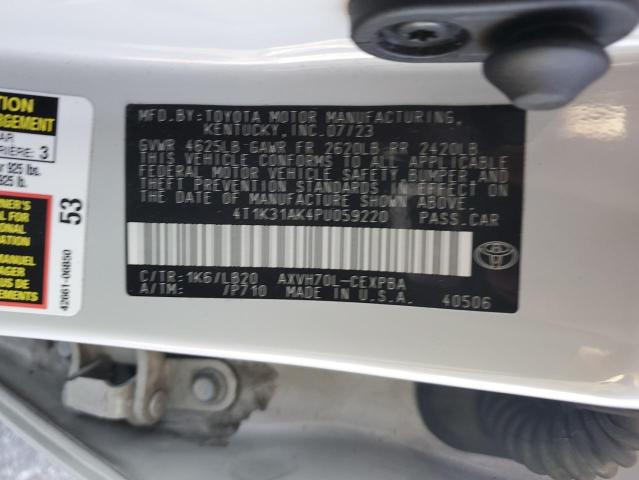 4T1K31AK4PU059220 - 2023 TOYOTA CAMRY XSE SILVER photo 12