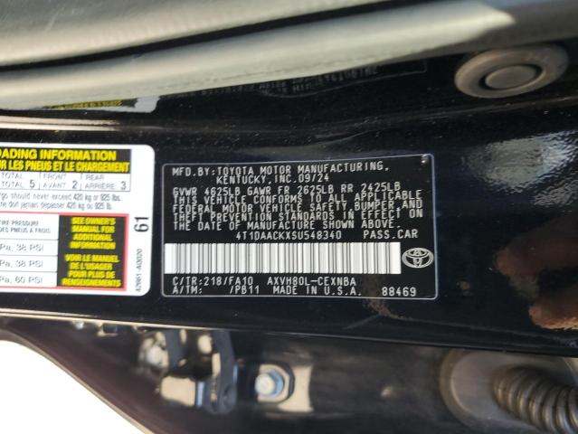 4T1DAACKXSU548340 - 2025 TOYOTA CAMRY XSE BLACK photo 13