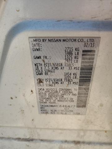 5N1AR2MN4FC646477 - 2015 NISSAN PATHFINDER S 银色 照片 13