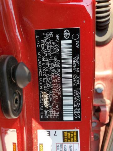 JTDKARFP8H3041890 - 2017 TOYOTA PRIUS PRIM 红色 照片 12