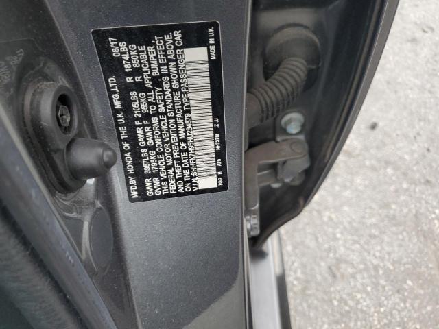 SHHFK7H95HU234579 - 2017 HONDA CIVIC SPORT TOURING GRAY photo 12