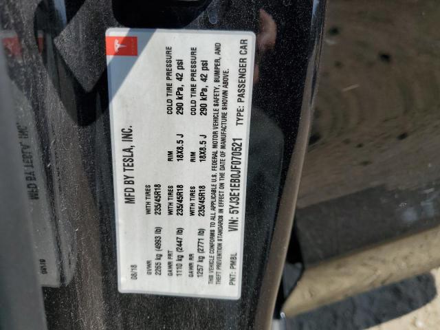 5YJ3E1EB0JF070521 - 2018 TESL MODEL 3 Siyah fotoğraf 12