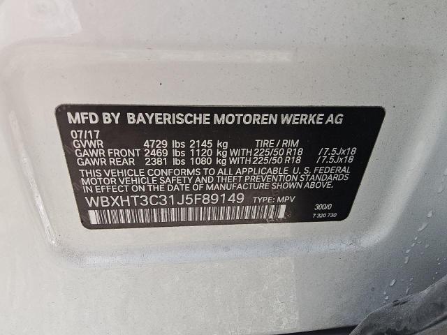 WBXHT3C31J5F89149 - 2018 BMW X1 XDRIVE28I WHITE photo 13