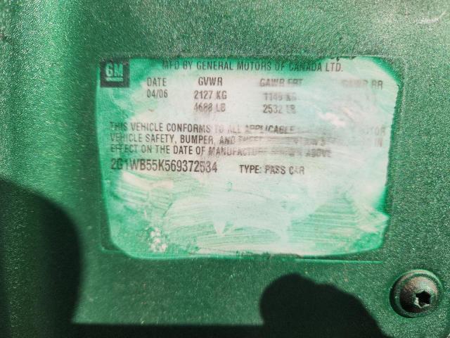 2G1WB55K569372534 - 2006 CHEVROLET IMPALA LS GREEN photo 12