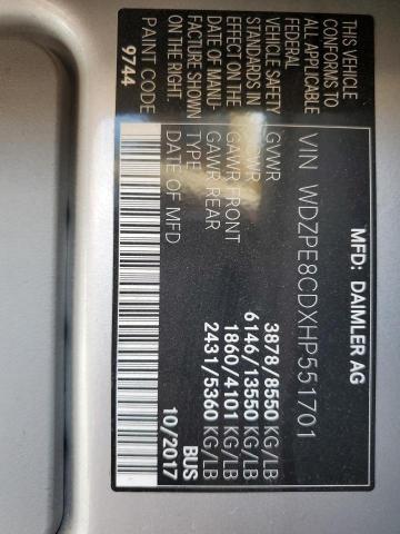 WDZPE8CDXHP551701 - 2017 MERCEDES-BENZ SPRINTER 2500 SILVER photo 13