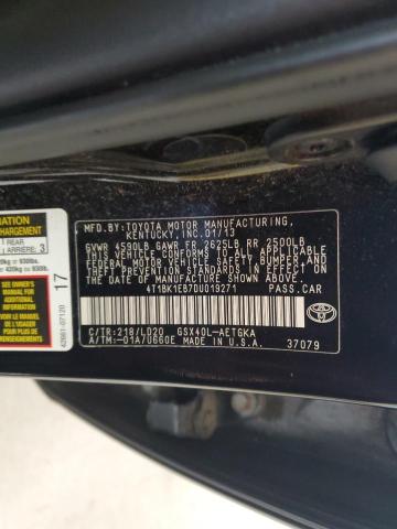 4T1BK1EB7DU019271 - 2013 TOYOTA AVALON BASE Чорний фото 12