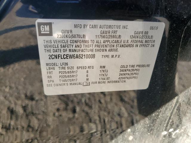 2CNFLCEW6A6210008 - 2010 CHEVROLET EQUINOX LS BLACK photo 13