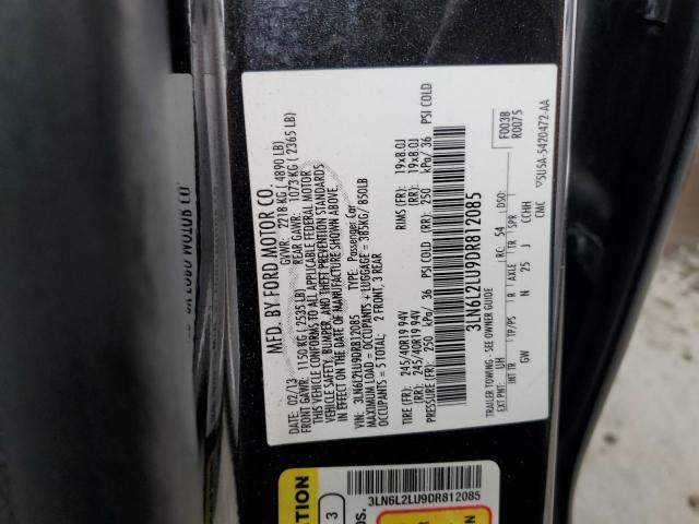 3LN6L2LU9DR812085 - 2013 LINCOLN MKZ HYBRID Սև լուսանկար 12