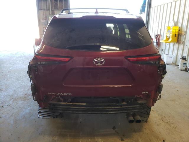 5TDLZRAH8NS131371 - 2022 TOYOTA HIGHLANDER XSE RED photo 6