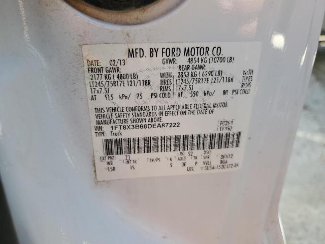 1FT8X3B68DEA87222 - 2013 FORD F350 SUPER DUTY WHITE photo 13